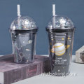 Dubbele plastic beker Creative Planet Cartoon Water Cup